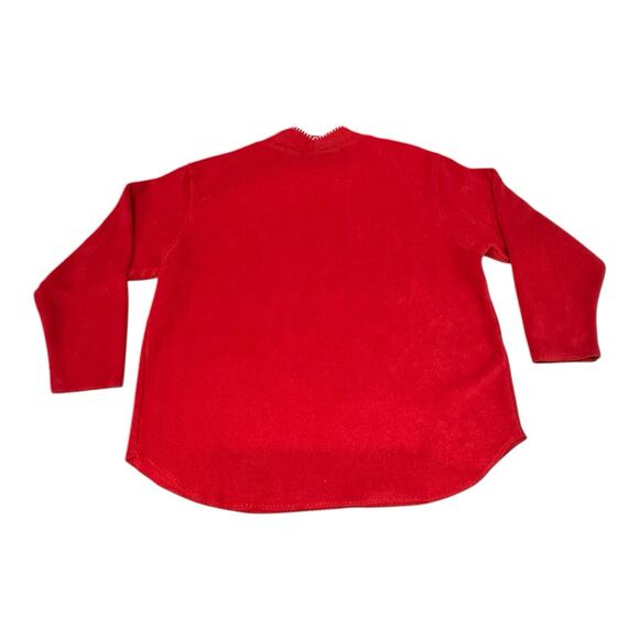Vintage Basic Editions Red L Fleece Embroidered Snowflakes Christmas Sweater - Picture 14 of 14